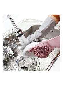Generic Silicone Dishwashing Gloves Pink 36Ã—8Ã—18centimeter