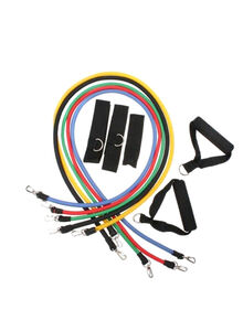 Generic 11-Piece Latex Resistance Bands Fitness Exercise Tube Rope Set 455g