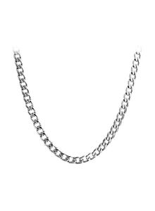 BLING JEWELRY Silver Tone Stainless Steel Cuban Curb Link Necklace Chain