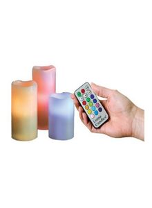 Luma 3-Piece Flameless Candle With Remote Control Set White