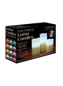 Luma 3-Piece Flameless Candle With Remote Control Set White