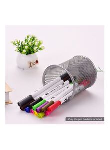 Generic Metal Round Shaped Pencil Holder Silver