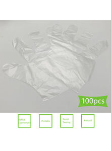 Generic 200-Piece Disposable Transparent Gloves Clear 24 x 14 x 4centimeter
