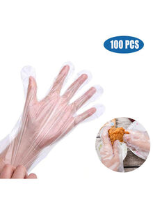 Generic Pair Of 100 Disposable Transparent Food-Grade Gloves Clear