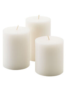 Generic Set Of 3 Scented Block Candle White 14 x 13 x 11centimeter