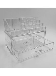 Generic 2-Piece Classic Acrylic Makeup Organizer Clear