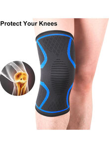 Generic 2-Piece Men Women Knee Pad Knee Compression Sleeve Knitted Fabric Joint Pain-Relief Football Knee Brace XL XL
