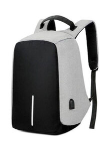 Generic Anti-Theft Laptop Backpack With USB Charging Port Grey / Black
