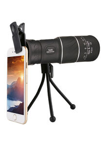 Generic Adjustable Telescope With Mobile Phone Clip Black