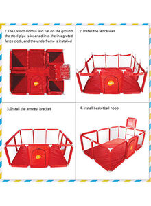 Kidle Playpen With Net With Stainless Steel Frame And Safety Net For Safe Fun Time 230x122x107cm