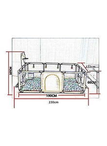 Kidle Playpen With Net With Stainless Steel Frame And Safety Net For Safe Fun Time 230x122x107cm