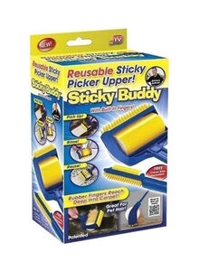 Generic 2-Piece Sticky Buddy Lint Roller Blue/Yellow 8.7x3.4x4.8inch