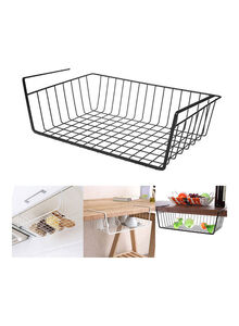 Generic Under Shelf Metal Storage Basket Black 42.5x26.1x16.3cm