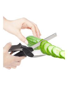 Generic 2-In-1 Kitchen Fruits And Vegetable Cutter Black/Silver 8.5x5.3x2centimeter