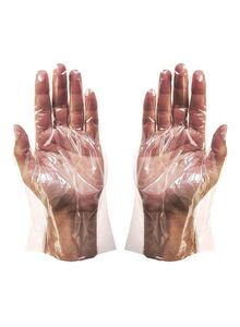 LOMAR 100-Piece Polythene Gloves Clear 105millimeter