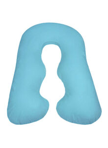 Dors Bien Cotton Pregnancy Pillow Cotton Blue 145x90x25centimeter