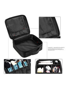 CoolBELL Cosmetic Organizer Case With Adjustable Dividers Black