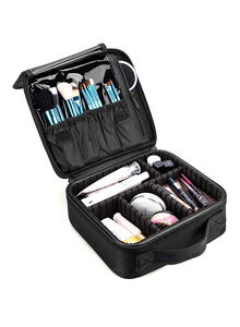 CoolBELL Cosmetic Organizer Case With Adjustable Dividers Black