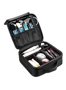 CoolBELL Cosmetic Organizer Case With Adjustable Dividers Black