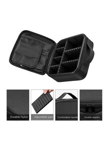 CoolBELL Cosmetic Organizer Case With Adjustable Dividers Black