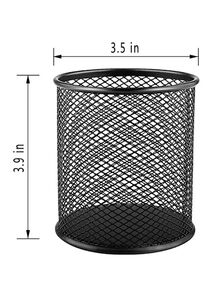 Generic 4-Piece Cylinder Round Pen Holders Black