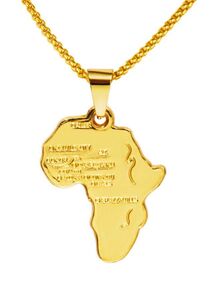 Generic 18K Thick Electroplated African Map Pendant Necklace