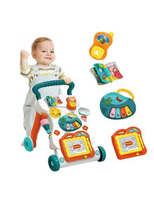 Generic Multifunctional 4-Wheel Base First Steps Musical Toddler Toy Walker For Kids