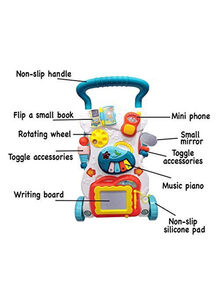 Generic Multifunctional 4-Wheel Base First Steps Musical Toddler Toy Walker For Kids
