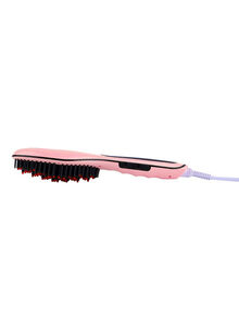 Generic Hot Electric Hair Straightener Brush Pink