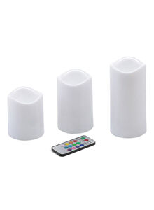Generic 3-Piece Flameless Color Changing Candle Set White
