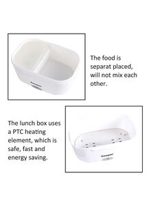 Generic Multifunctional Breathable Electric Heating Lunch Box White/Red 620g