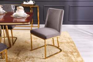 Pan Home Topsy Dining Chair - Grey and Gold