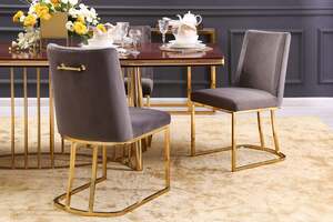 Pan Home Topsy Dining Chair - Grey and Gold