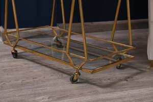 Pan Home Capston Serving Trolley - Gold