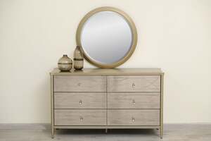 Pan Home Dextra Sideboard With Mirror - Champagne