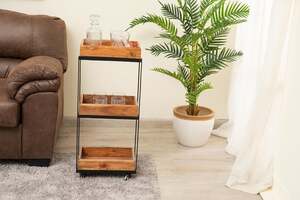 Pan Home Voltz Serving Trolley 3 Tier Solid Wood - Natural