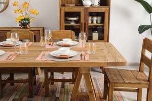 Pan Home Hanford 10 Seater Dining Table Solid Wood - Natural