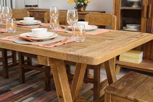 Pan Home Hanford 10 Seater Dining Table Solid Wood - Natural