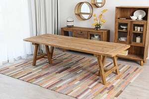 Pan Home Hanford 10 Seater Dining Table Solid Wood - Natural