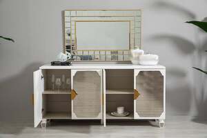 Pan Home Kingfisher Sideboard Mirror - White