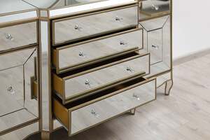 Pan Home Hammons Sideboard With Mirror - Gold