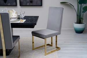 Pan Home Raveth Dining Chair - Grey and Gold