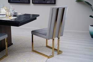 Pan Home Raveth Dining Chair - Grey and Gold