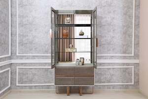 Pan Home Wilmington Curio Cabinet - Grey