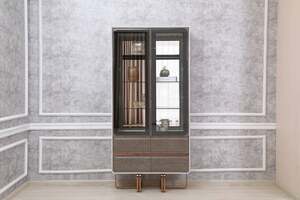 Pan Home Wilmington Curio Cabinet - Grey