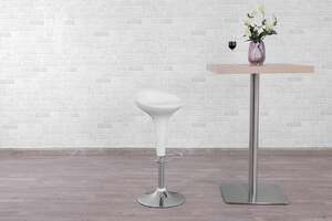 Pan Home Arcade Bar Stool Low Seat - White and Silver