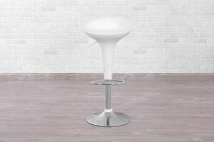 Pan Home Arcade Bar Stool Low Seat - White and Silver