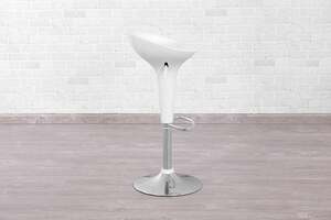 Pan Home Arcade Bar Stool Low Seat - White and Silver