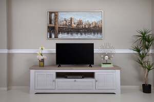 Pan Home Clausen Tv Unit Upto 70 Inches Melamine - Natural and White