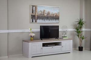 Pan Home Clausen Tv Unit Upto 70 Inches Melamine - Natural and White